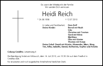 Anzeige von Heidi Reich von MGO