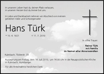 Anzeige von Hans Türk von MGO
