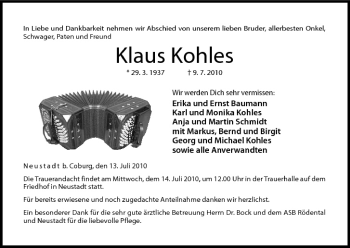 Anzeige von Klaus Kohles von MGO