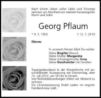 Anzeige von Georg Pflaum von MGO