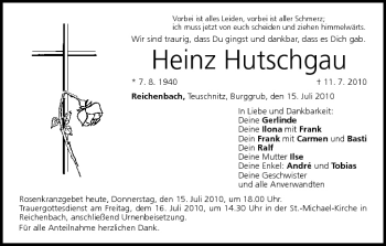 Anzeige von Heinz Hutschgau von MGO