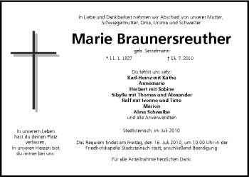 Anzeige von Marie Braunersreuther von MGO