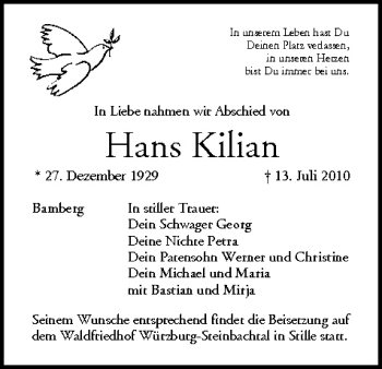 Anzeige von Hans Kilian von MGO