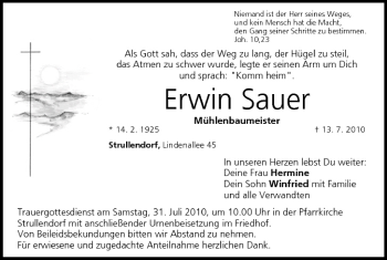 Anzeige von Erwin Sauer von MGO