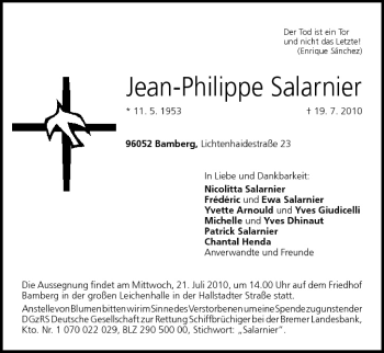 Anzeige von Jean-Philippe Salarnier von MGO