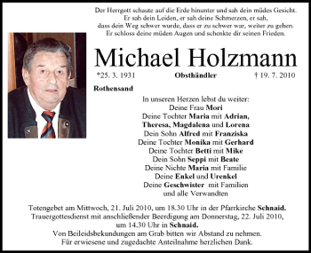 Anzeige von Michael Holzmann von MGO