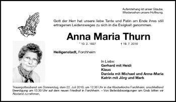 Anzeige von Anna Maria Thurn von MGO