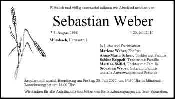 Anzeige von Sebastian Weber von MGO