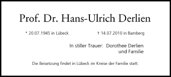 Anzeige von Hans-Ulrich Derlien von MGO