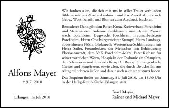 Anzeige von Alfons Mayer von MGO