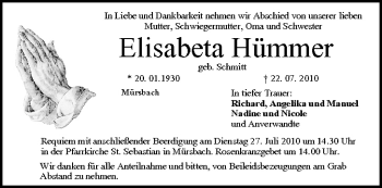 Anzeige von Elisabeta Hümmer von MGO