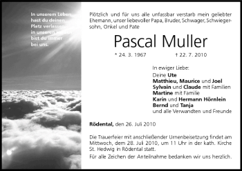 Anzeige von Pascal Muller von MGO