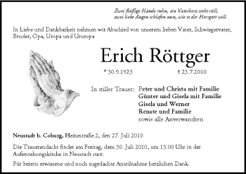 Anzeige von Erich Röttger von MGO