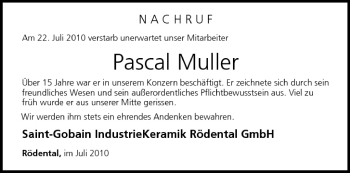 Anzeige von Pascal Muller von MGO