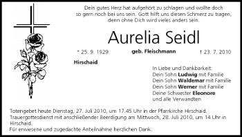 Anzeige von Aurelia Seidl von MGO