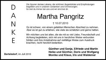 Anzeige von Martha Pangritz von MGO