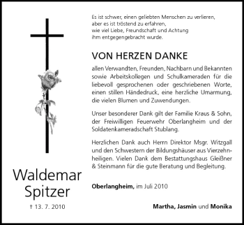 Anzeige von Waldemar Spitzer von MGO