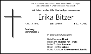 Anzeige von Erika Bitzer von MGO