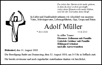 Anzeige von Adolf Müller von MGO