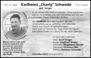 Anzeige von Karlheinz Schwede von MGO