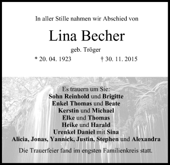 Anzeige von Lina Becher von MGO