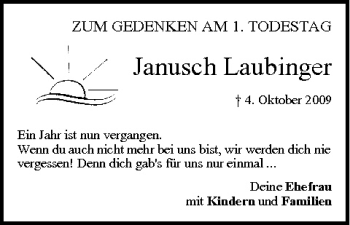 Anzeige von Janusch Laubinger von MGO