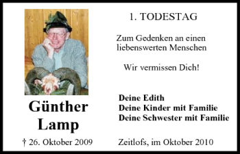 Anzeige von Günther Lamp von MGO