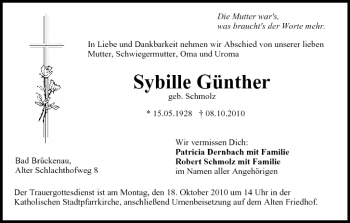 Anzeige von Sybille Günther von MGO
