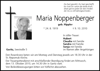 Anzeige von Maria Noppenberger von MGO