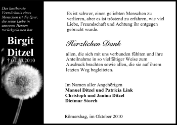 Anzeige von Birgit Ditzel von MGO