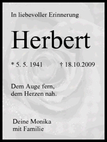 Anzeige von Herbert Brunnqual von MGO