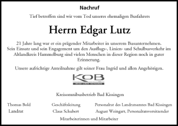 Anzeige von Edgar Lutz von MGO