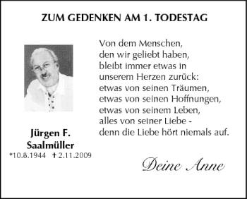Anzeige von Jürgen F. Saalmüller von MGO
