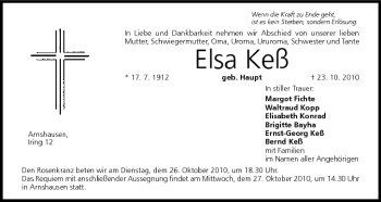 Anzeige von Elsa Keß von MGO