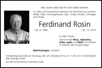 Anzeige von Ferdinand Rosin von MGO