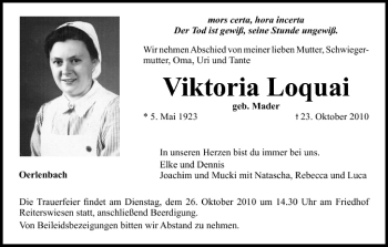 Anzeige von Viktoria Loquai von MGO