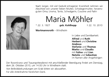 Anzeige von Maria Möhler von MGO