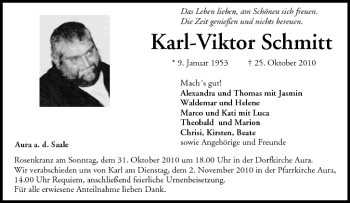 Anzeige von Karl-Viktor Schmitt von MGO