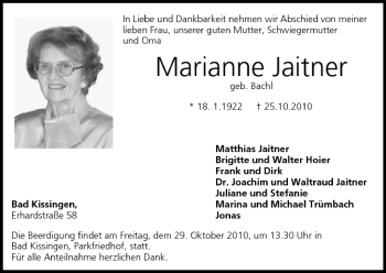 Anzeige von Marianne Jaitner von MGO