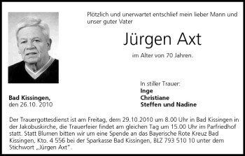 Anzeige von Jürgen Axt von MGO