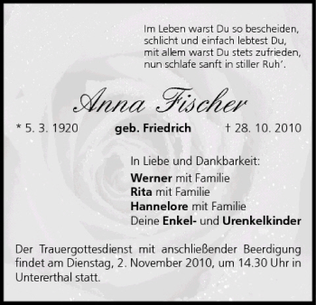 Anzeige von Anna Fischer von MGO