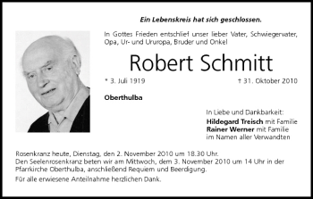Anzeige von Robert Schmitt von MGO
