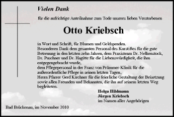 Anzeige von Otto Kriebsch von MGO