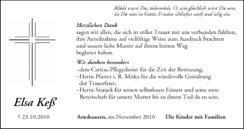 Anzeige von Elsa Keß von MGO