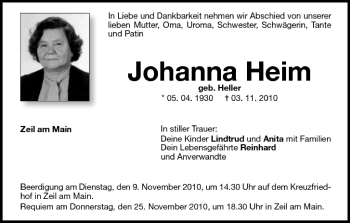 Anzeige von Johanna Heim von MGO