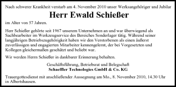 Anzeige von Ewald Schießer von MGO