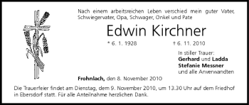Anzeige von Edwin Kirchner von MGO