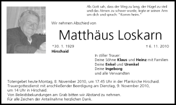 Anzeige von Matthäus Loskarn von MGO