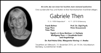 Anzeige von Gabriele Then von MGO