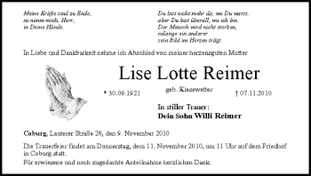 Anzeige von Lise Lotte Reimer von MGO